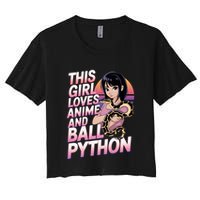 This Loves Anime Ball Python Snake Pet Ball Python Great Gift Crop Top