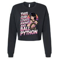 This Loves Anime Ball Python Snake Pet Ball Python Great Gift Cropped Pullover Crew