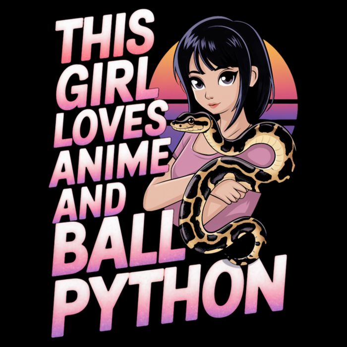 This Loves Anime Ball Python Snake Pet Ball Python Great Gift Cropped Pullover Crew