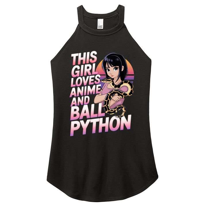 This Loves Anime Ball Python Snake Pet Ball Python Great Gift Women's Perfect Tri Rocker Tank
