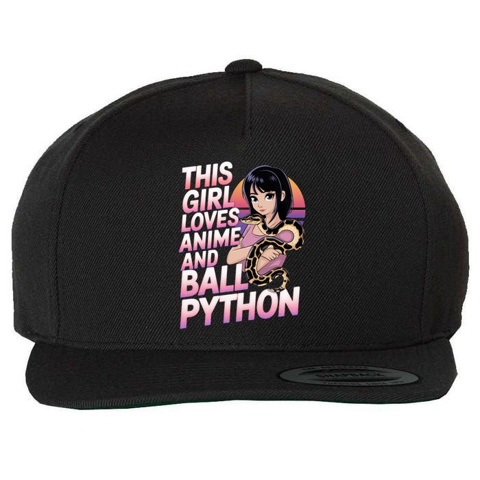 This Loves Anime Ball Python Snake Pet Ball Python Great Gift Wool Snapback Cap