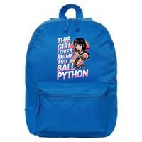 This Loves Anime Ball Python Snake Pet Ball Python Great Gift 16 in Basic Backpack
