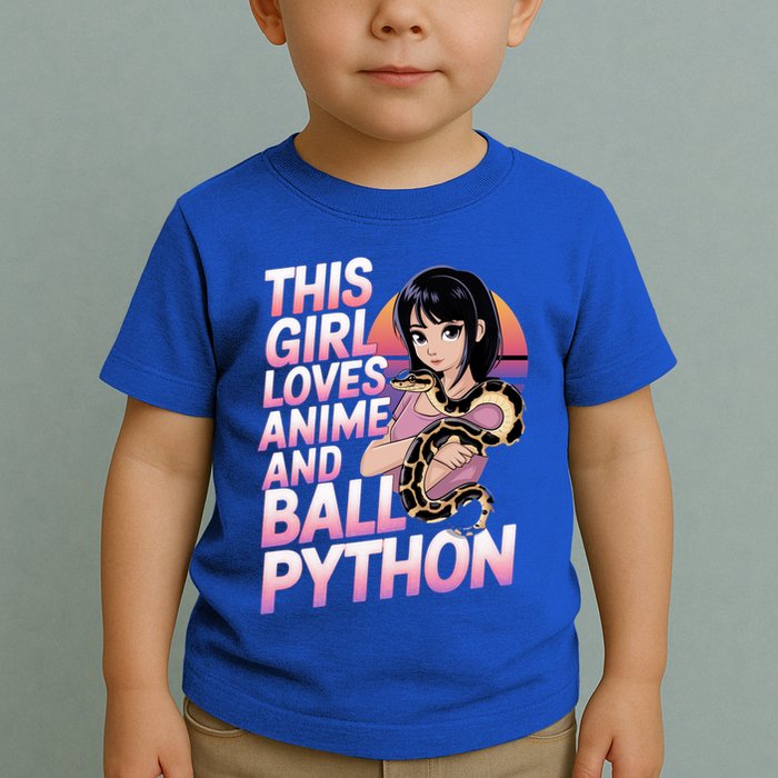 This Loves Anime Ball Python Snake Pet Ball Python Great Gift Toddler T-Shirt