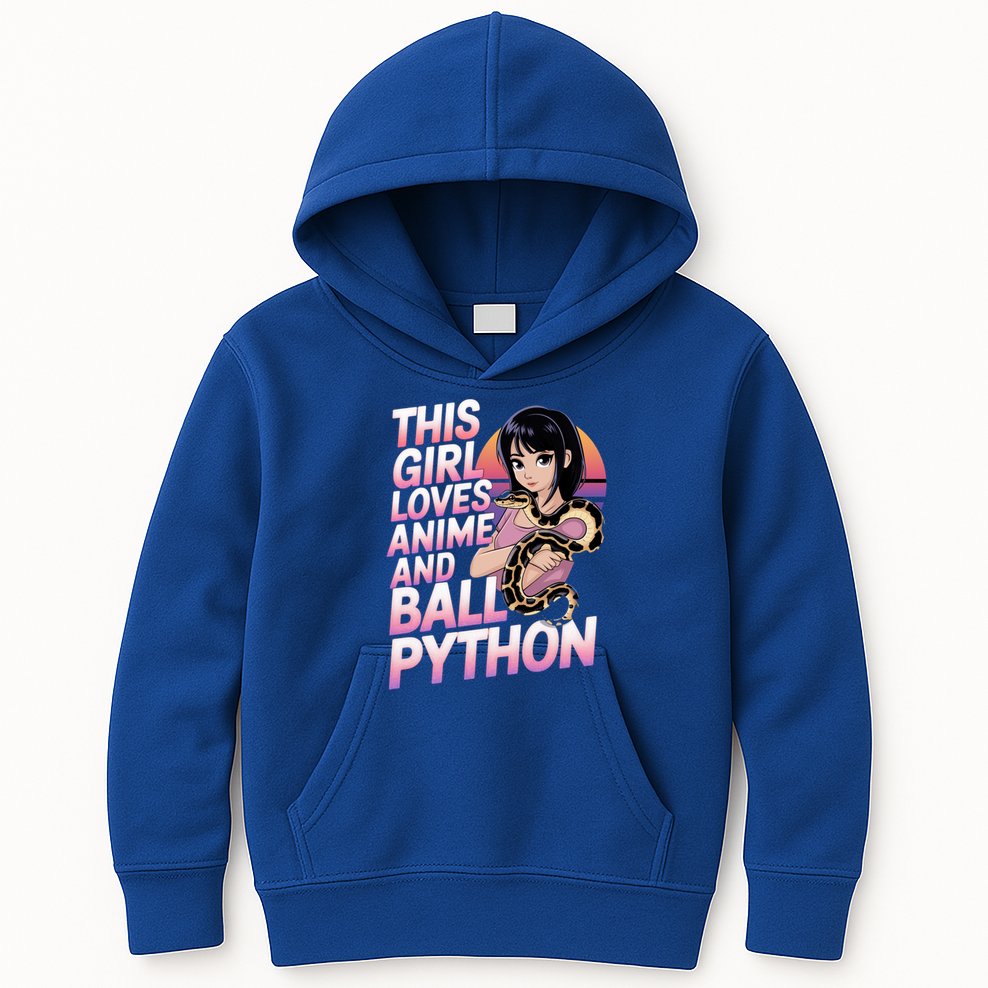 This Loves Anime Ball Python Snake Pet Ball Python Great Gift Kids Hoodie