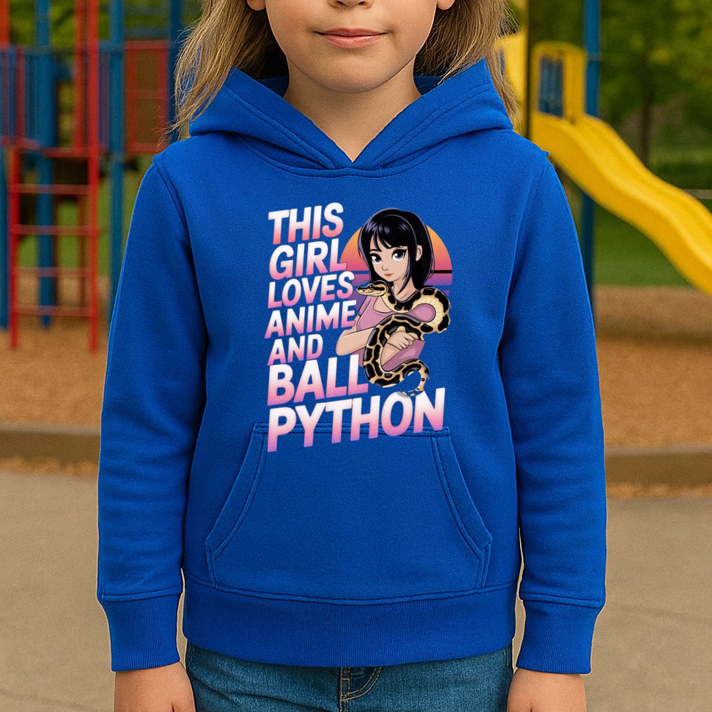 This Loves Anime Ball Python Snake Pet Ball Python Great Gift Kids Hoodie
