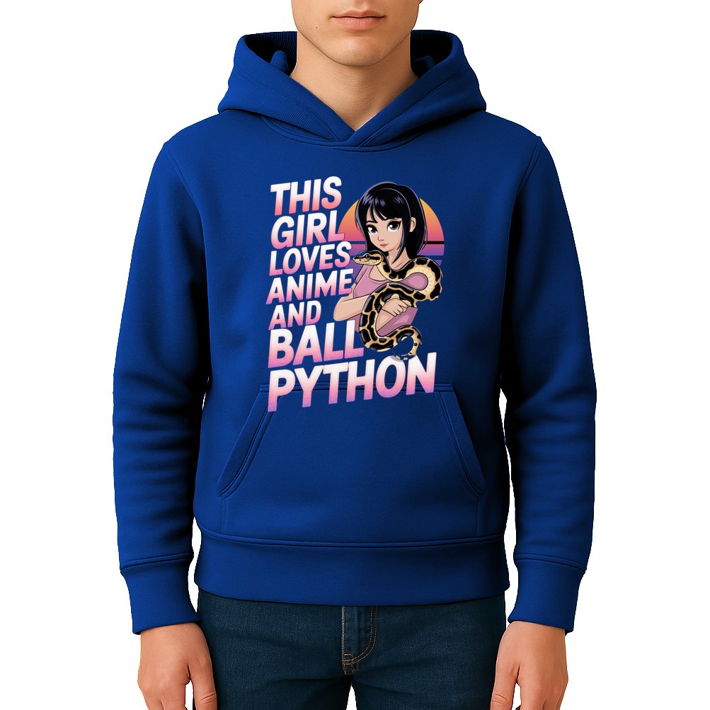 This Loves Anime Ball Python Snake Pet Ball Python Great Gift Kids Hoodie