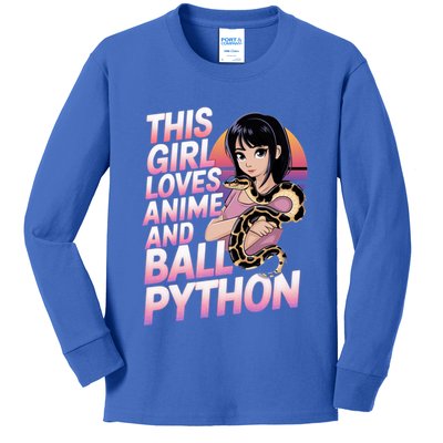 This Loves Anime Ball Python Snake Pet Ball Python Great Gift Kids Long Sleeve Shirt