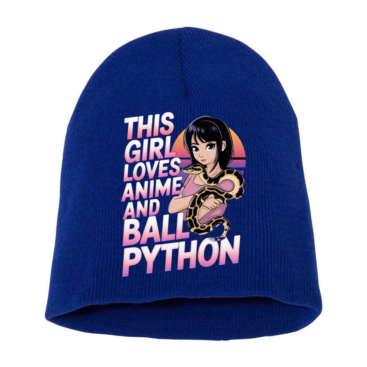 This Loves Anime Ball Python Snake Pet Ball Python Great Gift Short Acrylic Beanie