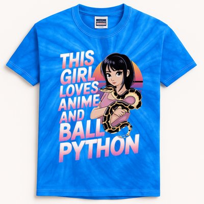 This Loves Anime Ball Python Snake Pet Ball Python Great Gift Kids Tie-Dye T-Shirt