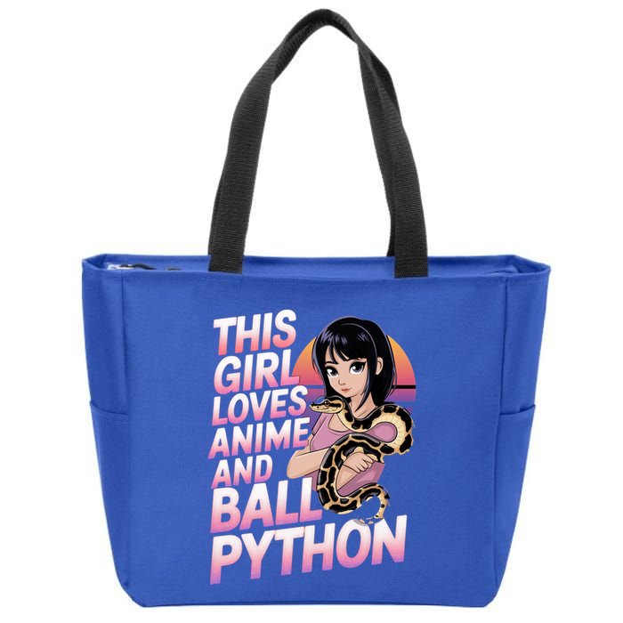 This Loves Anime Ball Python Snake Pet Ball Python Great Gift Zip Tote Bag