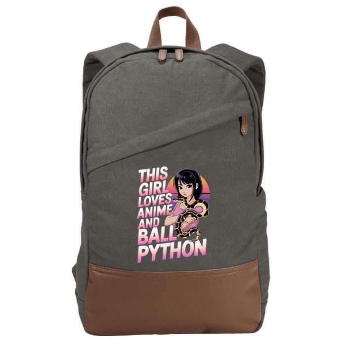This Loves Anime Ball Python Snake Pet Ball Python Great Gift Cotton Canvas Backpack