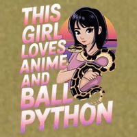 This Loves Anime Ball Python Snake Pet Ball Python Great Gift Garment-Dyed Women's Muscle Tee