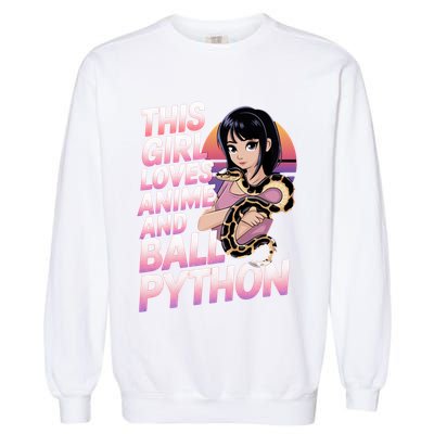 This Loves Anime Ball Python Snake Pet Ball Python Great Gift Garment-Dyed Sweatshirt