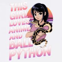 This Loves Anime Ball Python Snake Pet Ball Python Great Gift Garment-Dyed Sweatshirt