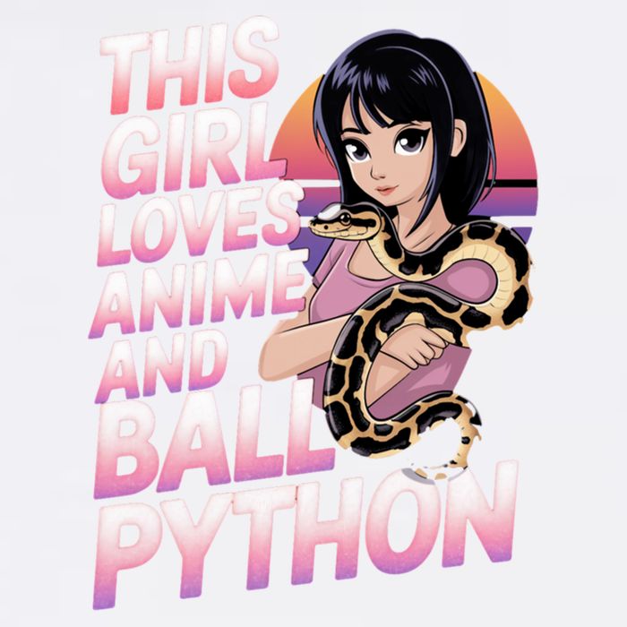 This Loves Anime Ball Python Snake Pet Ball Python Great Gift Garment-Dyed Sweatshirt