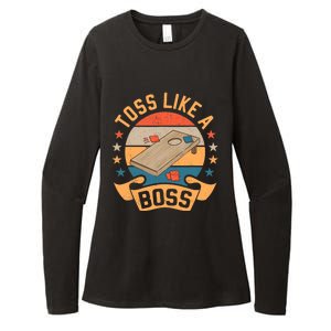 Toss Like A Boss Cornhole Champion Bean Bag Toss Game Womens CVC Long Sleeve Shirt