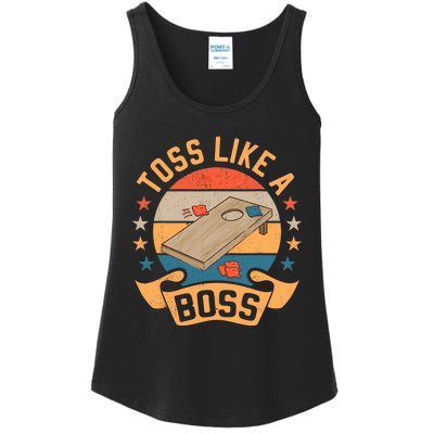 Toss Like A Boss Cornhole Champion Bean Bag Toss Game Ladies Essential Tank