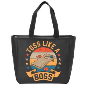 Toss Like A Boss Cornhole Champion Bean Bag Toss Game Zip Tote Bag