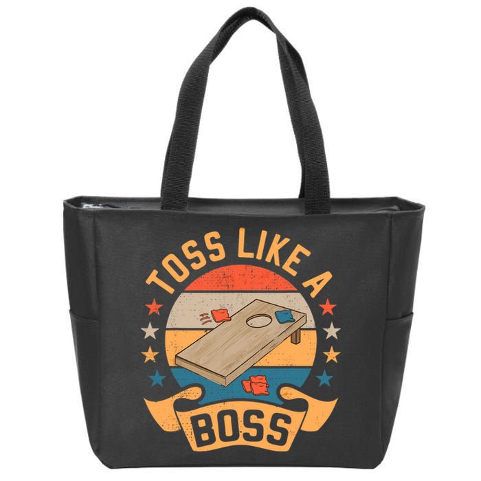 Toss Like A Boss Cornhole Champion Bean Bag Toss Game Zip Tote Bag