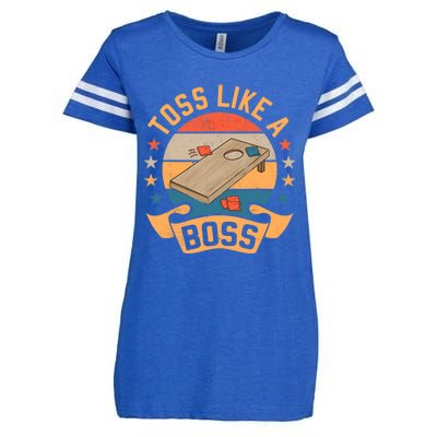 Toss Like A Boss Cornhole Champion Bean Bag Toss Game Enza Ladies Jersey Football T-Shirt