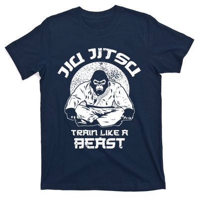 Train Like A Beast Jiu Jitsu, BJJ Grappling MMA Gorilla T-Shirt