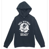 Train Like A Beast Jiu Jitsu, BJJ Grappling MMA Gorilla Urban Pullover Hoodie