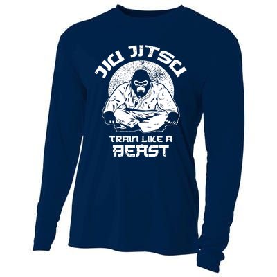 Train Like A Beast Jiu Jitsu, BJJ Grappling MMA Gorilla Cooling Performance Long Sleeve Crew