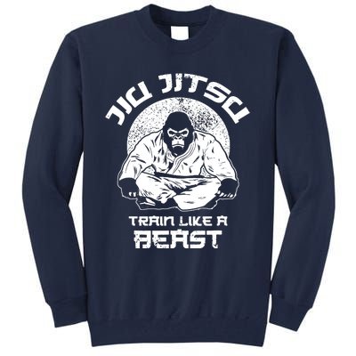 Train Like A Beast Jiu Jitsu, BJJ Grappling MMA Gorilla Tall Sweatshirt