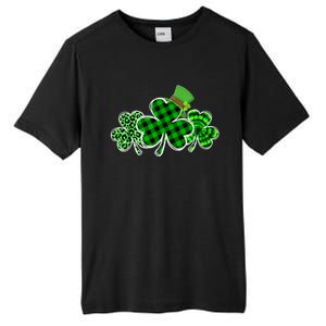 Three Leopard And Plaid Shamrocks St Patricks Day Women Tall Fusion ChromaSoft Performance T-Shirt