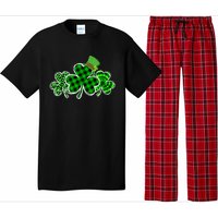 Three Leopard And Plaid Shamrocks St Patricks Day Women Pajama Set