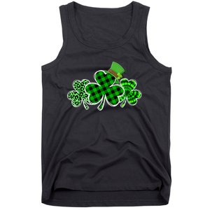 Three Leopard And Plaid Shamrocks St Patricks Day Women Tank Top