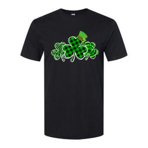 Three Leopard And Plaid Shamrocks St Patricks Day Women Softstyle CVC T-Shirt