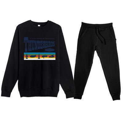 Thunderbirds Logo And Birds Premium Crewneck Sweatsuit Set