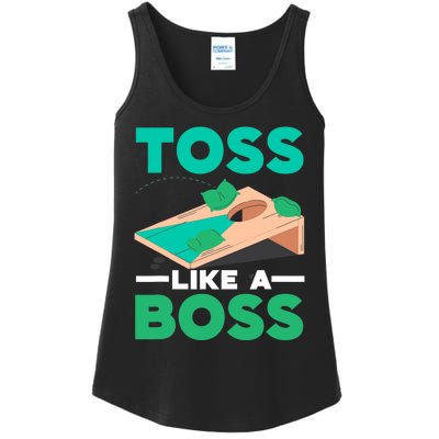 Toss Like A Boss Cornhole Player Bean Bag Sack Toss Ladies Essential Tank