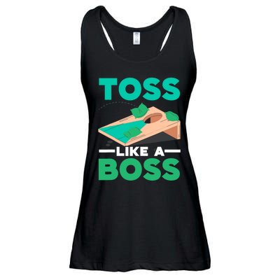 Toss Like A Boss Cornhole Player Bean Bag Sack Toss Ladies Essential Flowy Tank