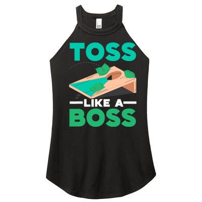 Toss Like A Boss Cornhole Player Bean Bag Sack Toss Women's Perfect Tri Rocker Tank