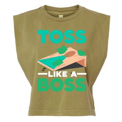 Toss Like A Boss Cornhole Player Bean Bag Sack Toss Garment-Dyed Women's Muscle Tee