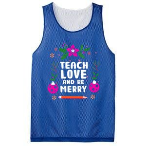 Teach Love And Be One Merry Teacher Christmas Meaningful Gift Mesh Reversible Basketball Jersey Tank