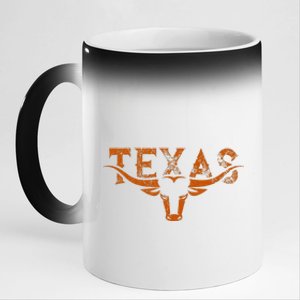 Texas Longhorn Austin Pride Texas Longhorn Bull Horn 11oz Black Color Changing Mug