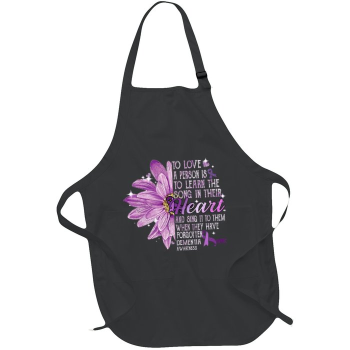 To Love A Person Is To Learn The Song Their Heart Dementia Full-Length Apron With Pockets