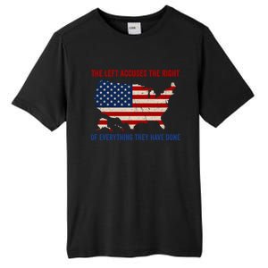 The Left Accuses The Right Of Everything They Have Done Meaningful Gift Tall Fusion ChromaSoft Performance T-Shirt