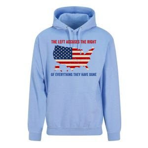 The Left Accuses The Right Of Everything They Have Done Meaningful Gift Unisex Surf Hoodie