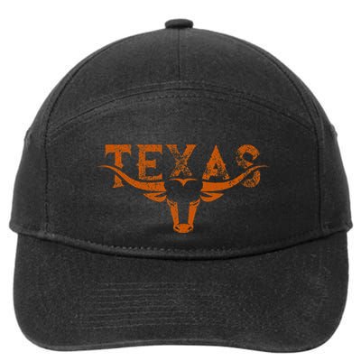 Texas Longhorn Austin Pride Vintage Texas Longhorn Bull Horn 7-Panel Snapback Hat