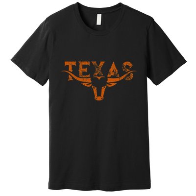 Texas Longhorn Austin Pride Vintage Texas Longhorn Bull Horn Premium T-Shirt