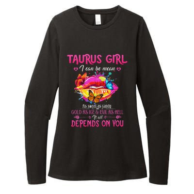 Taurus Lips April May Queen Birthday Zodiac Astrology Womens CVC Long Sleeve Shirt