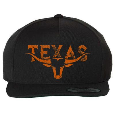Texas Longhorn Austin Pride Texas Longhorn Bull Horn Wool Snapback Cap