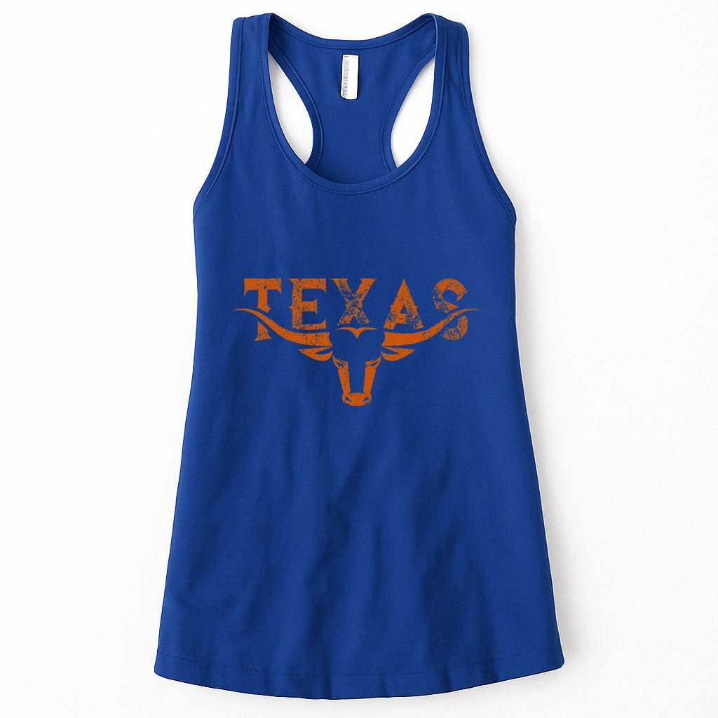 Texas Longhorn Austin Pride Texas Longhorn Bull Horn Womens Tank Top
