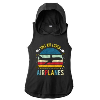 This Loves Airplanes Ladies PosiCharge Tri-Blend Wicking Draft Hoodie Tank