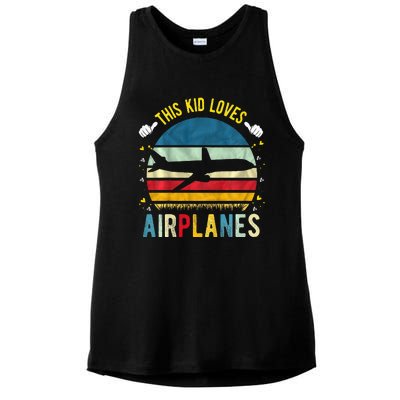 This Loves Airplanes Ladies PosiCharge Tri-Blend Wicking Tank