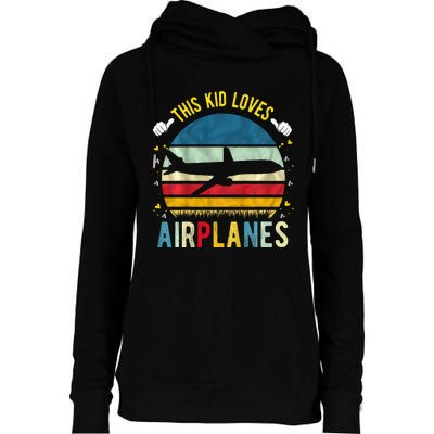 This Loves Airplanes Womens Funnel Neck Pullover Hood